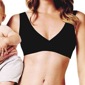 Warner’s Baby & Me Nursing Bra Black Small Wire-Free Soft Support Maternity
